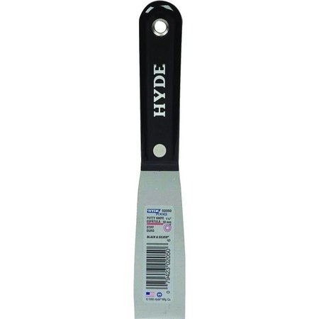 HYDE Black  Silver 0 Putty Knife, 114 in W Blade, HCS Blade, Nylon Handle 2050